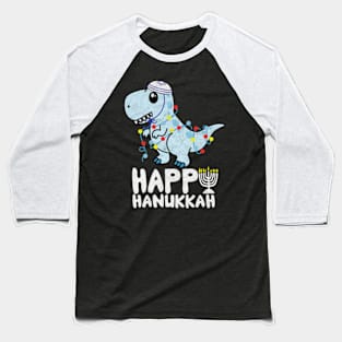 Jewish Menorasaurus Rex FunnyT Rex Dinosaur Hanukkah Baseball T-Shirt